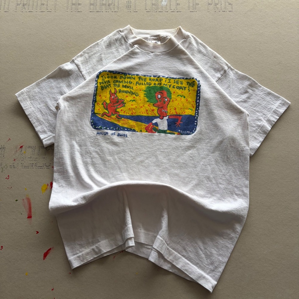 Vintage 90s House of Blues Art Promo vanghoe style shirt T-shirt - Picture 2 of 7